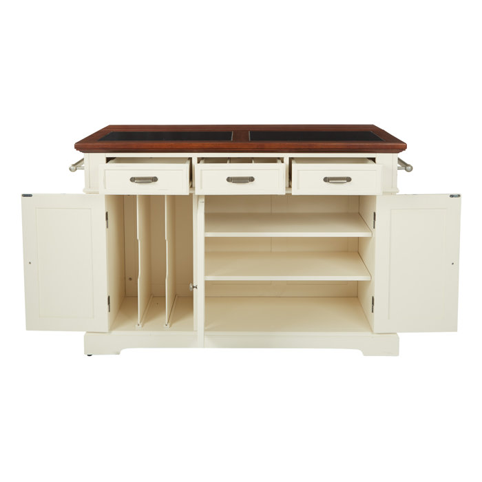 Charlton Home® Bunbury Wood Kitchen Island & Reviews Wayfair